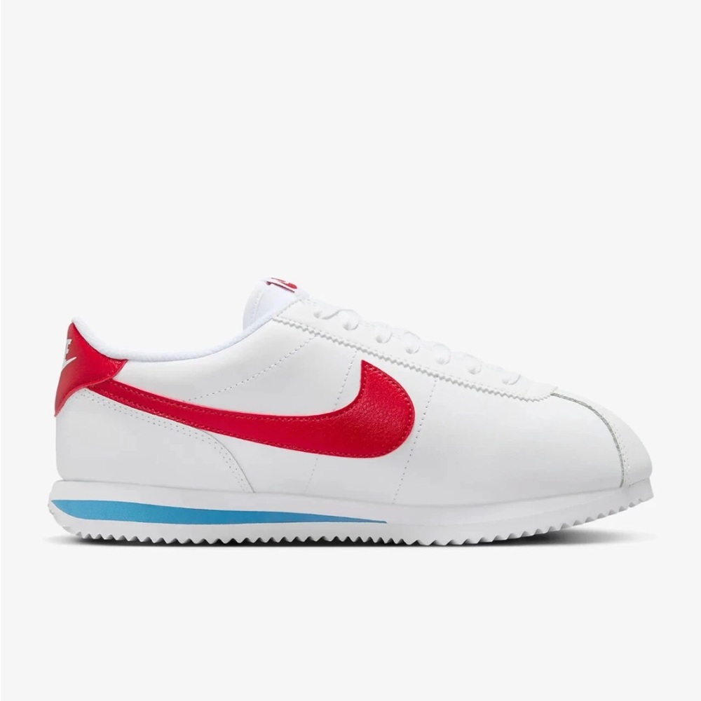 Women Sizes 11.5/12 Nike Cortez Forrest Gump White Red Blue DN1791-108 Ships now - Picture 5 of 8